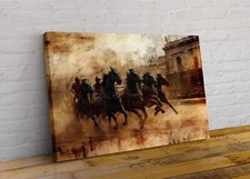 Listing image for Ancient Rome Chariot Racing Abstract Roman Canvas Wall Art Picture Poster Print