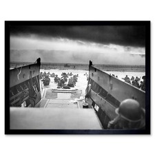 Listing image for War Military History D Day Landing Normandy Wwii 12X16 Inch Framed Art Print