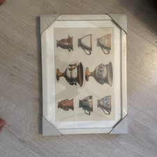 Listing image for Framed Persian Ceramic Pottery Art Print * Vintage Middle Eastern Pottery