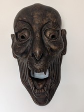 Listing image for Hand Carved Wooden Tribal Mask Decoration, Bali Style Wall Vintage Decor 17.5cm