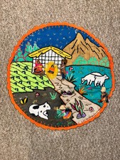 Listing image for Vintage Andean Decor Montañas Andinas. Handmade Doily With 3D Decoration