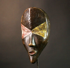 Listing image for African Lega Mask Carved Wood Tribal Face DR Congo Ritual Art Decor-G3540