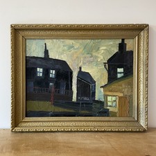 Listing image for Vintage Northern Art Houses Oil Painting