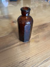 Listing image for Vintage Antique Milton Amber Brown Octagonal Glass Medicine Chemical Bottle