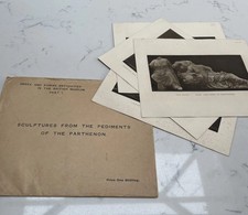 Listing image for British Museum vintage prints x 4, Elgin Marbles, aged, sepia, decor, wall art.