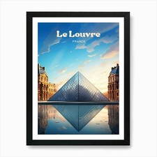 Listing image for Louvre Museum France Vibrant Travel Framed Wall Art Poster Canvas Print Picture