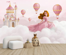 Listing image for Pink Princess Castle Room Decor Wallpaper Mural Removeable Washable Peel & Stick