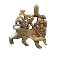 Listing image for Vintage Ethiopian Lion of Judah Pendant Collectible Cultural Charm