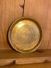 Listing image for Antique Brass Copper 14.5cm Plate Decorative Collectible Wall Decor Middle East