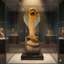 Listing image for Ancient Egyptian Antiques Cobra Statue Pharaonic Uraeus Serpent Decor Artifact