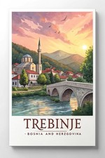 Listing image for Trebinje Bosnia and Herzegovina - Scenic Journey Vintage Poster Art Print A1-A4