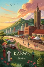 Listing image for Exotic Kabwe Zambia Travel Poster - Rich African Scenery Art Print A1-A4 Poster