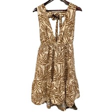 Listing image for NEW House of Harlow 1960 Linen Tropical Leaves Print Mini Dress Sz M
