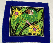 Listing image for Vintage Traditional Handmade Folk Art Guna Mola Applique Textile Panel 36x34 cm