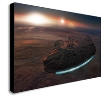 Listing image for MILLENIUM FALCON STAR WARS Canvas Wall Art Framed Print. Various Sizes