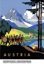 Listing image for T45 Vintage Austria Austrian Travel Poster Re-Print A4