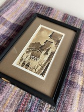 Listing image for Framed painting, brown, beige, framed, mount, wall art, decor