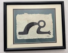 Listing image for Tiare Chock Prayer For The Earth Black Hawaii Petroglyph Print Signed Framed