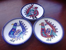 Listing image for Three Tunisian Ceramic Plates ...Folk Art