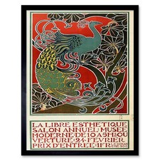 Listing image for Exhibition Cultural Aesthetic Free Annual Belgium Vintage 12X16 Framed Art Print