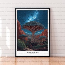 Listing image for Unframed Socotra Yemen Illustration Print Poster Art Exotic Nature Island Decor