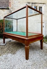 Listing image for Large early 20thC hardwood museum display case / cabinet #9119