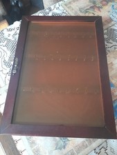 Listing image for Spoon Display Cabinet 27 Slot Wooden 300mmx 420mm x 40mm magnetic lock dark wood
