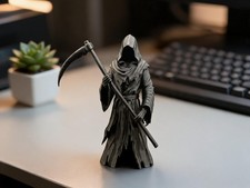 Listing image for Floating Grim Reaper Figurine Gothic Hooded Faceless Statue Dark Fantasy Decor