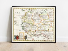 Listing image for Negroland Map 1747 Slave Trade West African American History Wall Art Poster