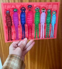 Listing image for Outsider Art Brut Signed Art Print, Unusual Wall Art Print, Strange Jay Snelling