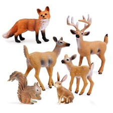 Listing image for 6Pcs Wildlife Animals Figure Toy Woodland Creatures Figurines Desktop Decoration
