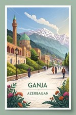 Listing image for Mystical Ganja Azerbaijan - Exotic East Travel Poster Art Print A1-A4 Poster Art