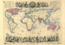 Listing image for MP44 Vintage 1850's Victorian Historical British Empire World Map Poster Print