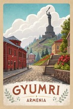 Listing image for Enthralling Gyumri Armenia - Vintage Travel Poster Art Print A1-A4 Poster Animal
