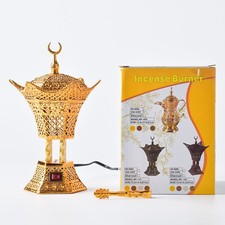 Listing image for Electric Arabian Incense Bakhoor Oud Burner Bakur Metal Mabkhara Home Decor Gift
