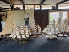Listing image for Model Sailing Ships Tall Ships Nautical Ornaments Set of 5 Model Boats