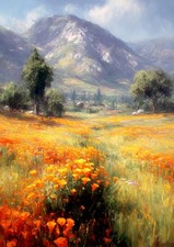 Listing image for Mountain Wildflower Meadow 5"x7" Print on Matte Paper | Scenic Art