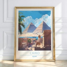 Listing image for Cairo Wall Art Print, Egypt Cityscape Poster, Pyramids Travel Decor, Middle East