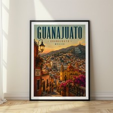Listing image for Guanajuato Poster MEXICO Travel Print Vintage Wall Art Home Decor Gift