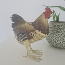 Listing image for Vintage Folk Art Chicken Hen Hand Painted Farmhouse Country Kitchen Decor Rustic