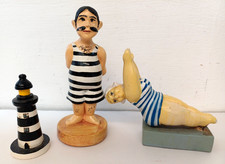 Listing image for Peter Martin Carved Wooden Figure Folk Art Sculptures Collectible Lot Of Three