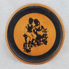 Listing image for Romanian Wooden Plate Folk Art Vintage 1983 9.5" Collectible Socialist Era