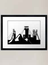 Listing image for Industrial coal mining slag heaps a Framed Wall Art Poster Canvas Print Picture