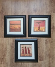 Listing image for Framed Set of 3 Michel Rauscher African Art Prints Ritual and Voyage Series