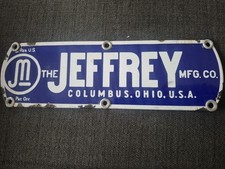 Listing image for Vintage Antique Coal Mining Machinery Porcelain Sign JEFFREY MFG. COLUMBUS OHIO