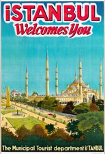 Listing image for Vintage Istanbul Welcomes You Tourism Poster Print A3/A4