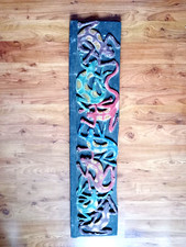 Listing image for Hand Crafted Wall Hanging Ornament Bhutan Culture Salamanders 1950s Wooden Art