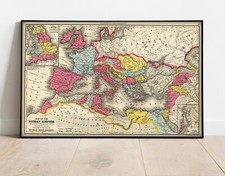 Listing image for 1875 Map of the Roman Empire - Wall Art Work Poster Print Decor Ancient History