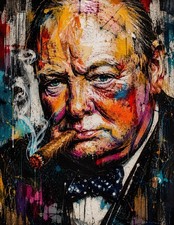 Listing image for A3 Churchill Print Limited Edition Street Art Graffiti Art History Poster