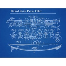 Listing image for Waddington Submarine Vessel 1919 1 Vintage Naval Patent Huge Art Poster Print